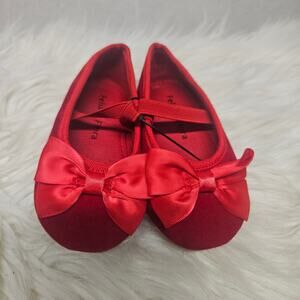 New! Felix & Flora Toddler Red Velvet Ballet Flats Dress Shoes